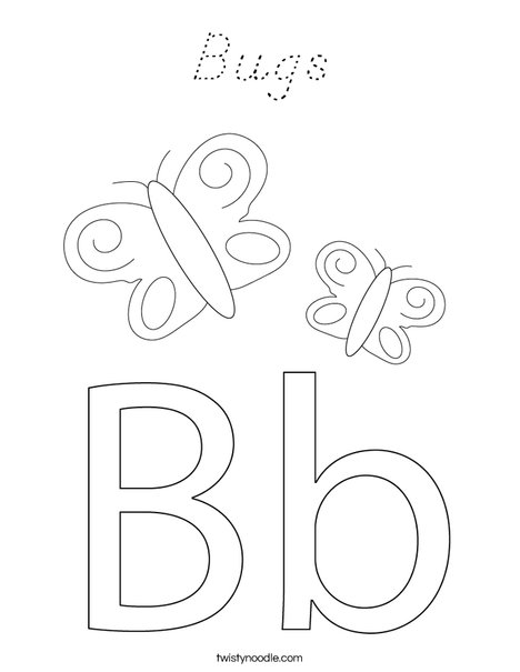 B is for Butterfly Coloring Page