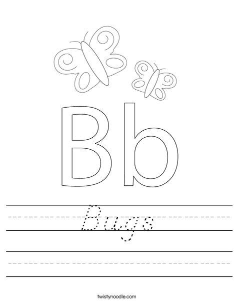 B is for Butterfly Worksheet