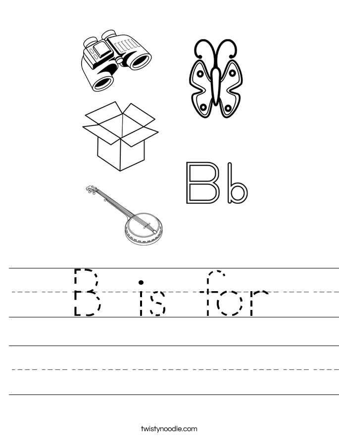 B Is For Worksheet - Twisty Noodle