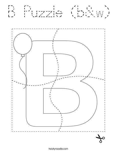B Puzzle (b&w) Coloring Page