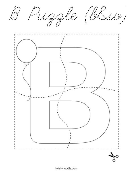 B Puzzle (b&w) Coloring Page