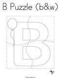 B Puzzle (b&w) Coloring Page