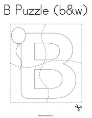 B Puzzle (b&w) Coloring Page