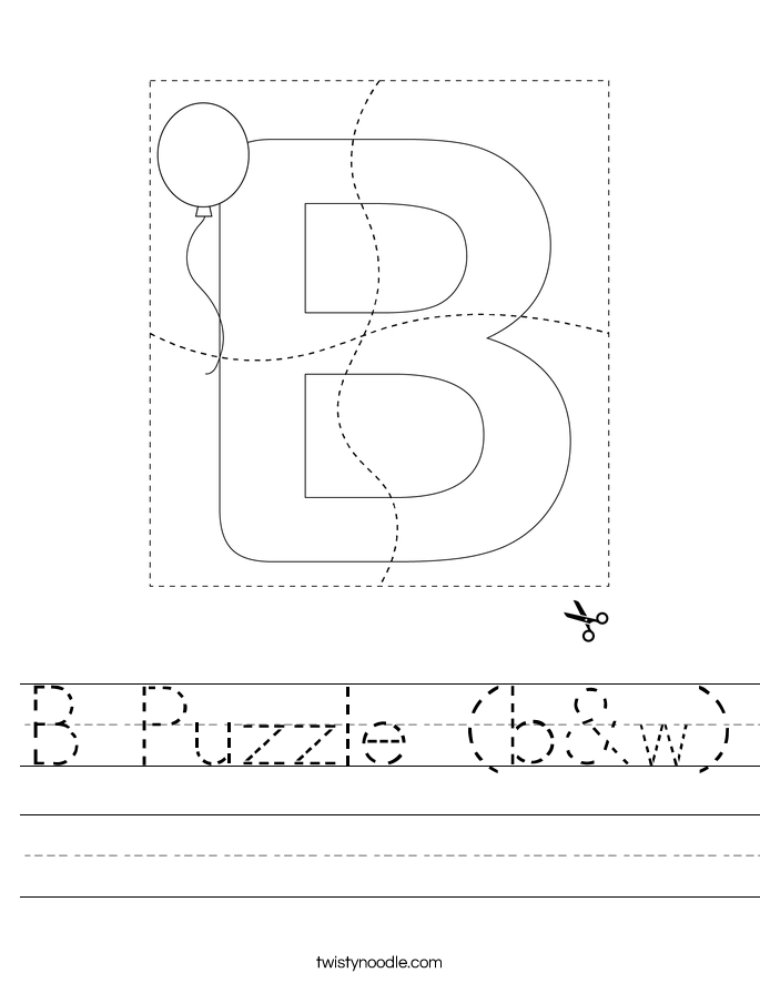 B Puzzle (b&w) Worksheet