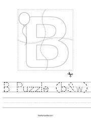 B Puzzle (b&w) Handwriting Sheet