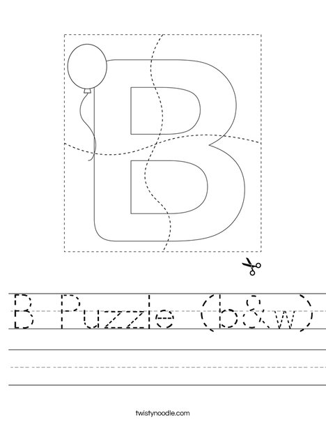 B Puzzle (b&w) Worksheet