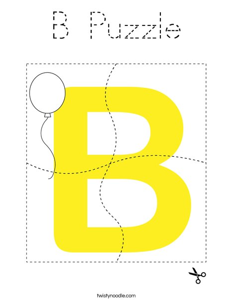 B Puzzle Coloring Page