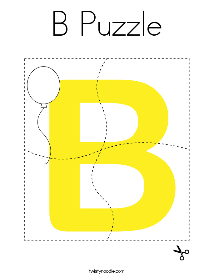 B Puzzle Coloring Page