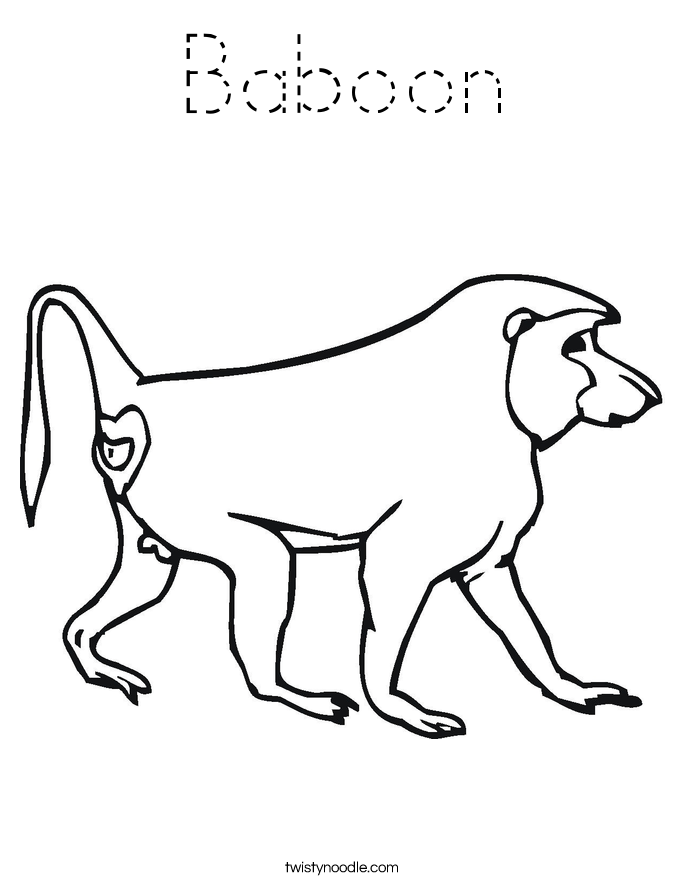 Baboon Coloring Page