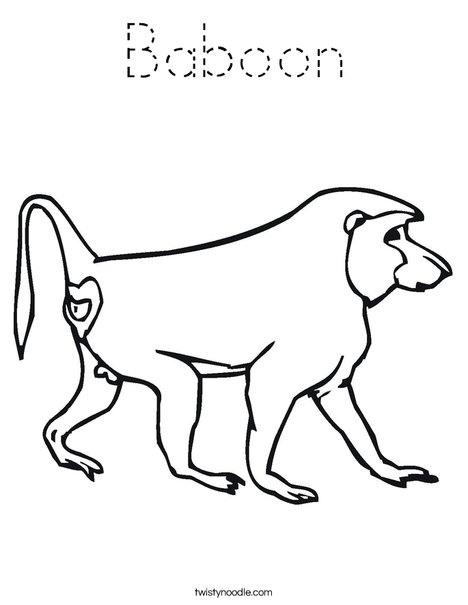 Baboon Coloring Page