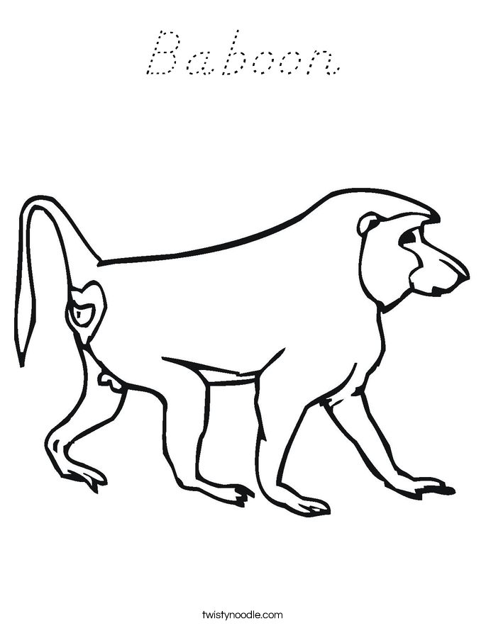 Baboon Coloring Page