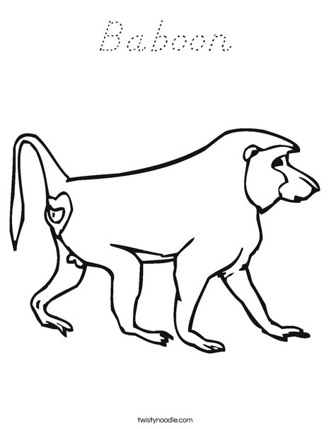 Baboon Coloring Page