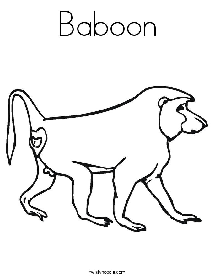 Baboon Coloring Page