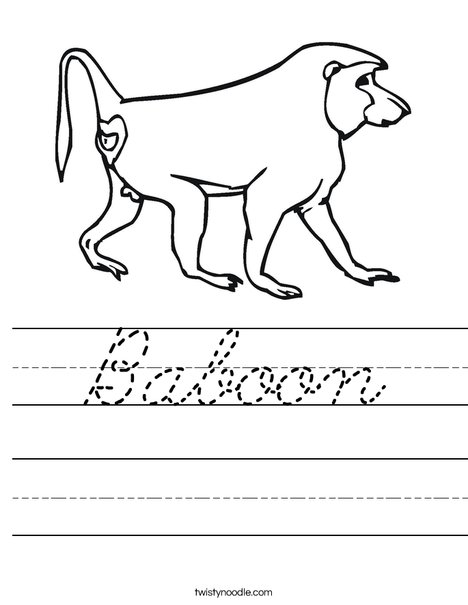 Baboon Worksheet