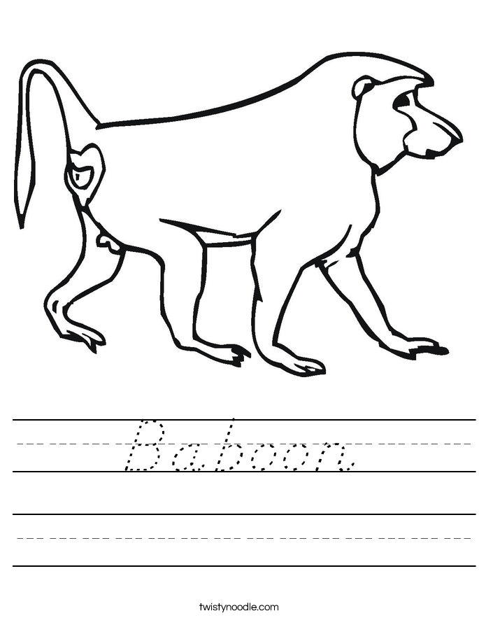 Baboon Worksheet