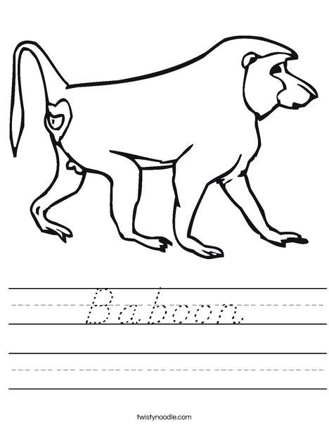 Baboon Worksheet