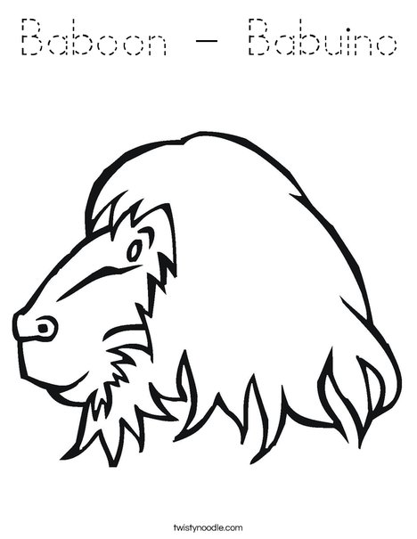 Baboon Head Coloring Page