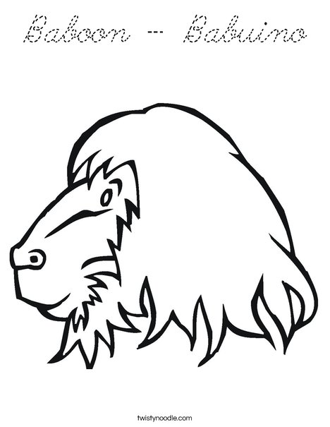 Baboon Head Coloring Page
