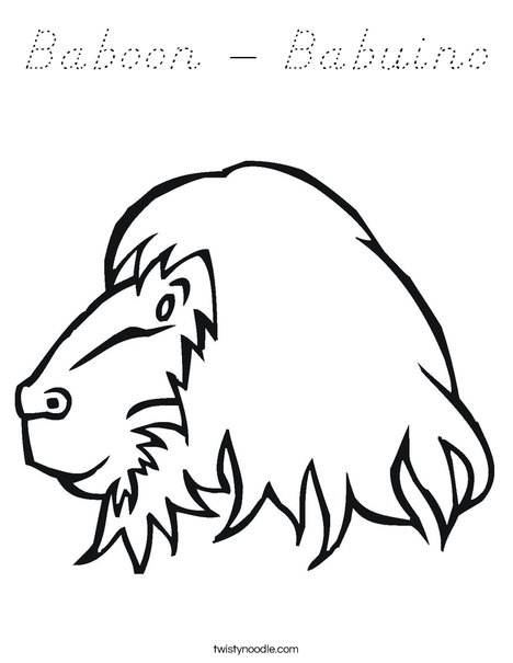 Baboon Head Coloring Page