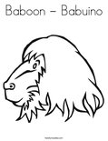 Baboon - Babuino Coloring Page