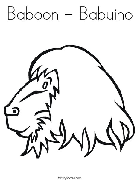 Baboon Head Coloring Page