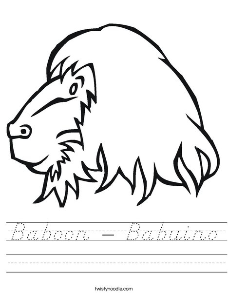 Baboon Head Worksheet
