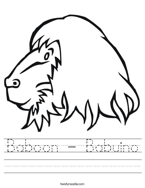 Baboon Head Worksheet