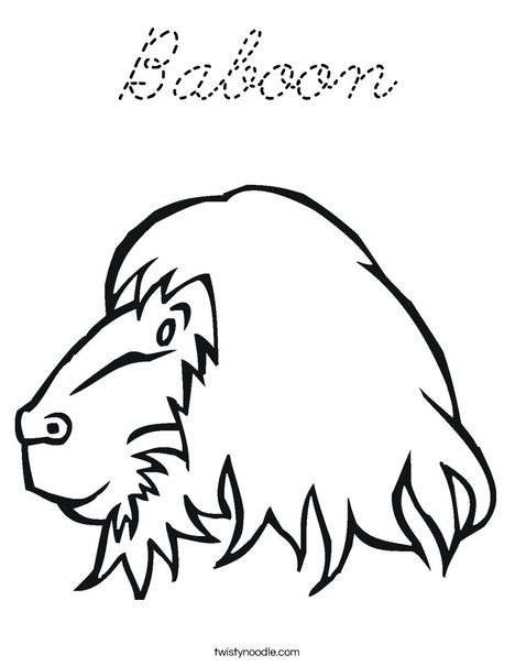 Baboon Head Coloring Page