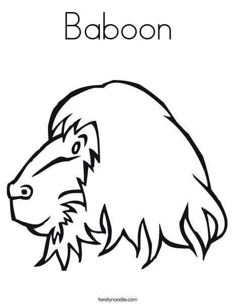 Baboon Head Coloring Page