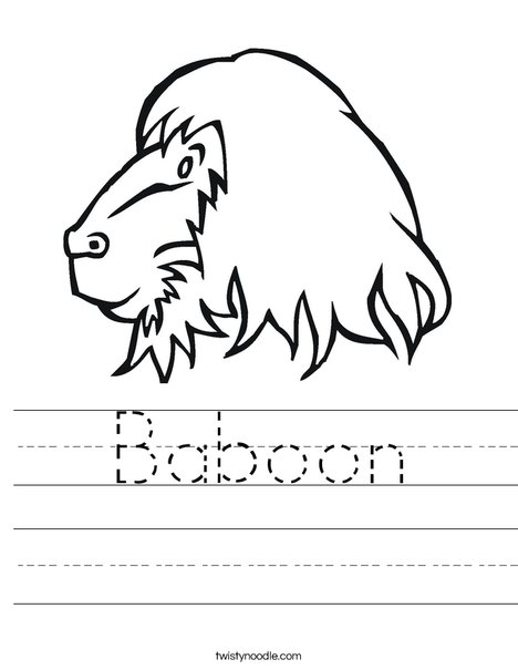 Baboon Head Worksheet