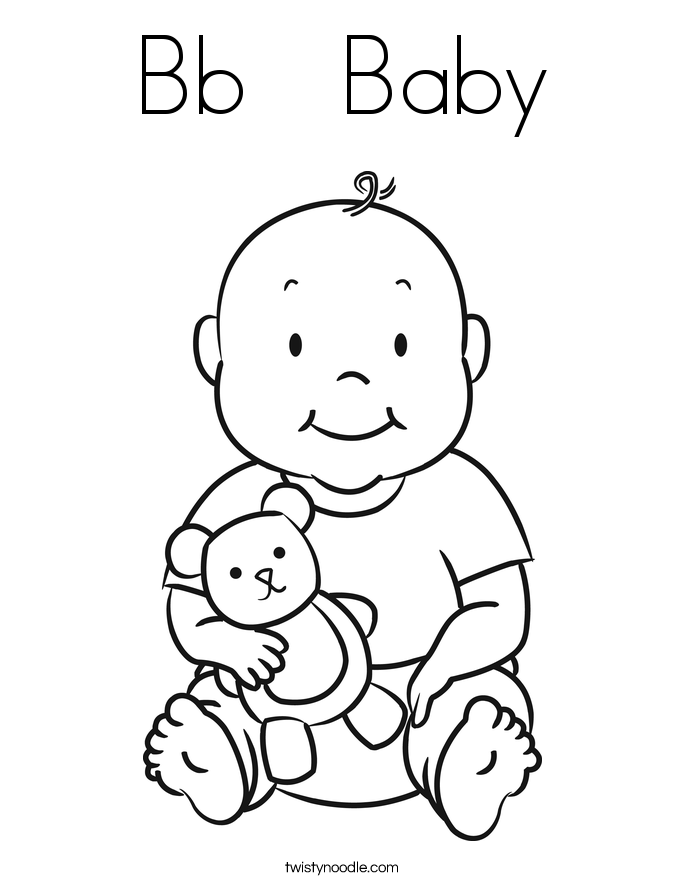 Bb   Baby Coloring Page