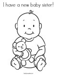 I have a new baby sister! Coloring Page