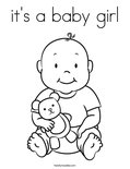 it's a baby girl Coloring Page