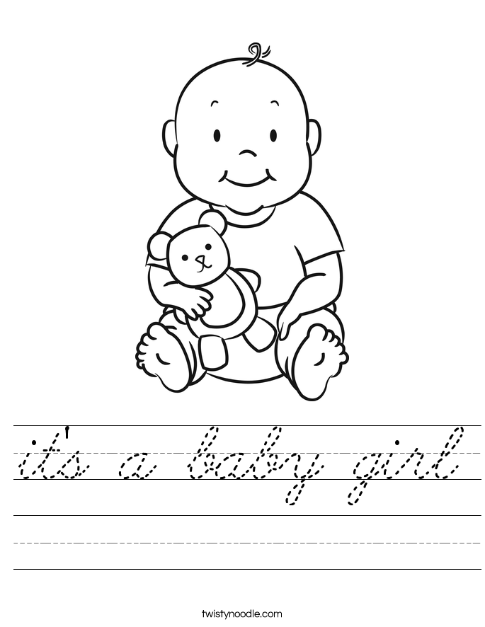 it's a baby girl Worksheet