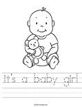 it's a baby girl Worksheet
