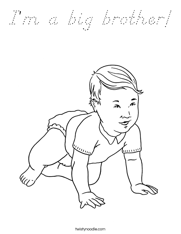 I'm a big brother! Coloring Page