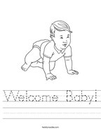 Welcome Baby Handwriting Sheet