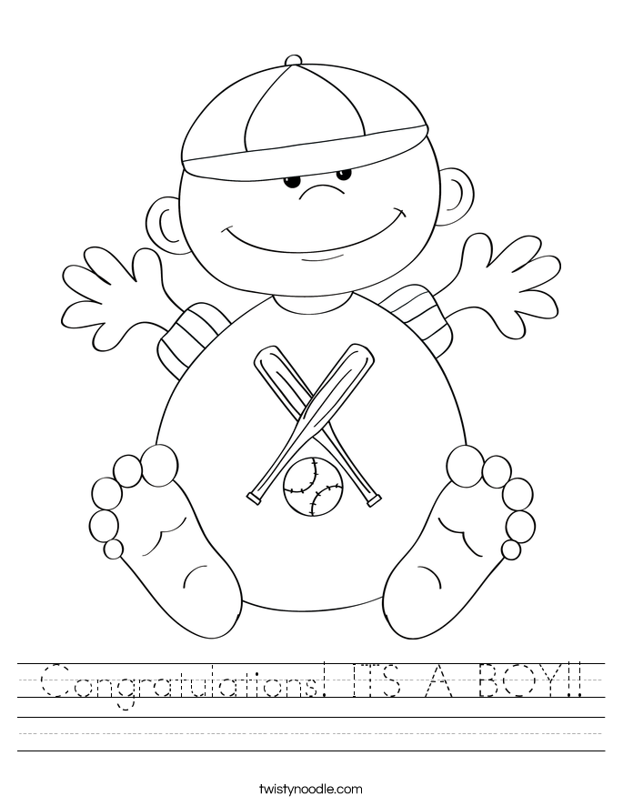 Congratulations! ITS A BOY!! Worksheet