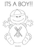  ITS A BOY!! Coloring Page