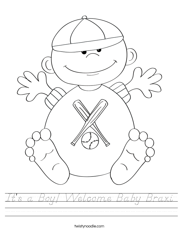 It's a Boy! Welcome Baby Braxi Worksheet