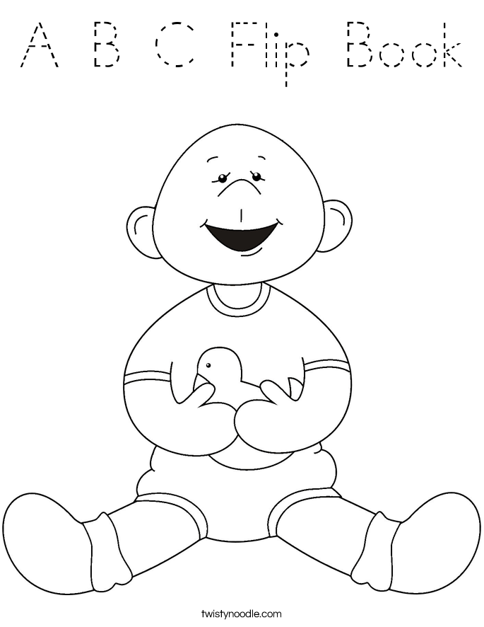 A B C Flip Book Coloring Page