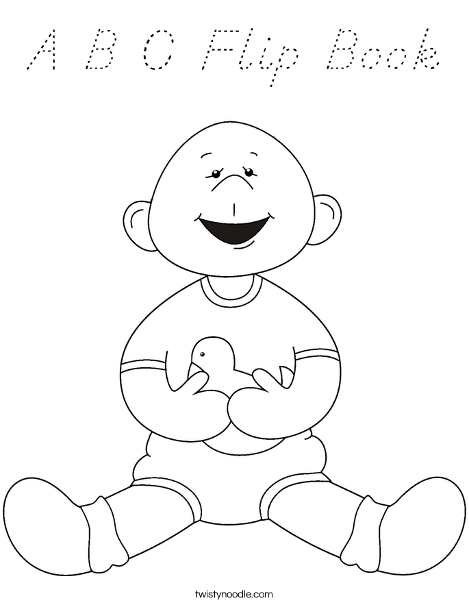 A B C Flip Book Coloring Page