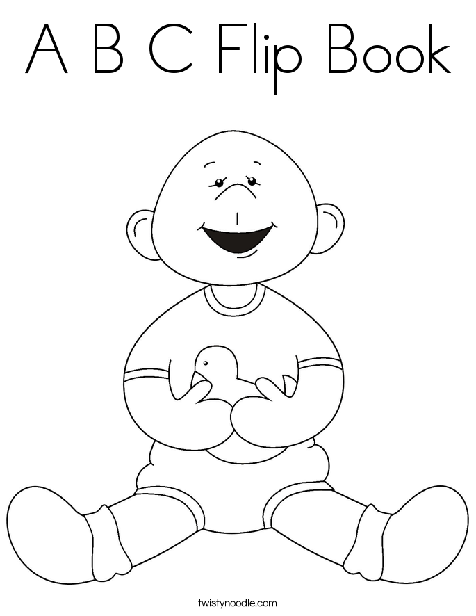 A B C Flip Book Coloring Page