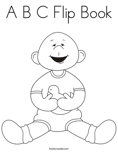 Baby Boy with Ducky Coloring Page