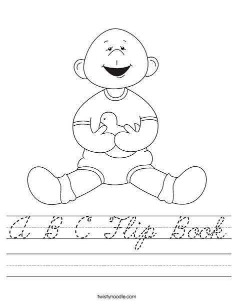 Baby Boy with Ducky Worksheet