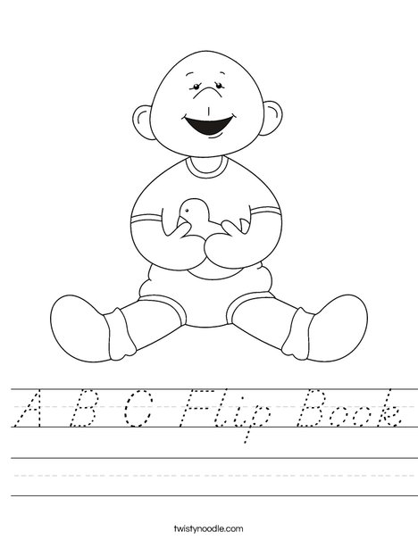 Baby Boy with Ducky Worksheet