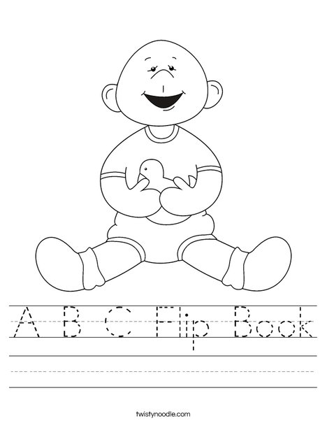 Baby Boy with Ducky Worksheet