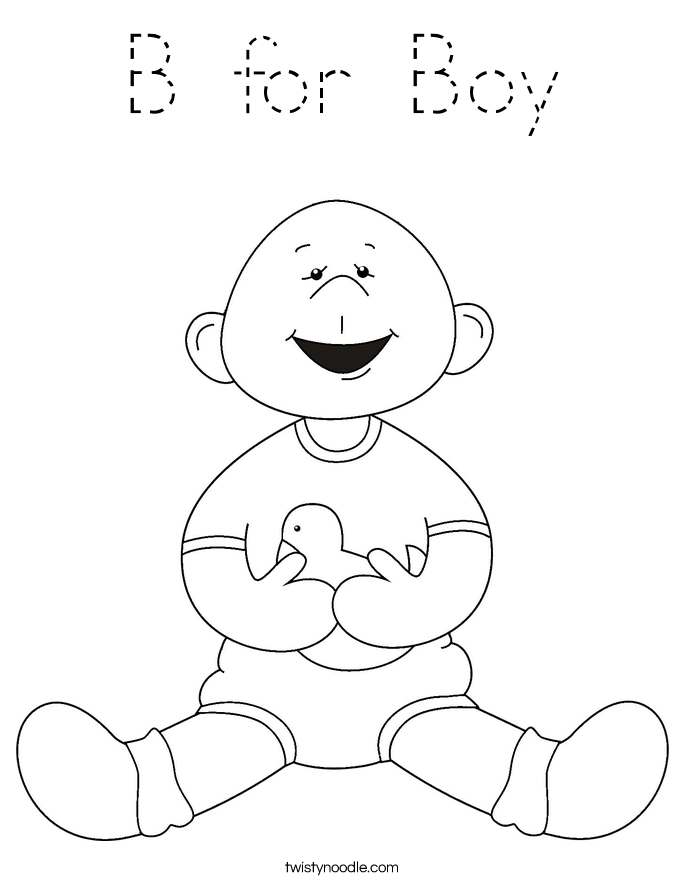 B for Boy Coloring Page