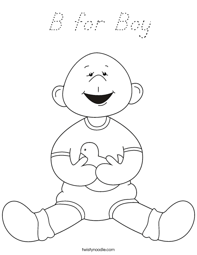 B for Boy Coloring Page