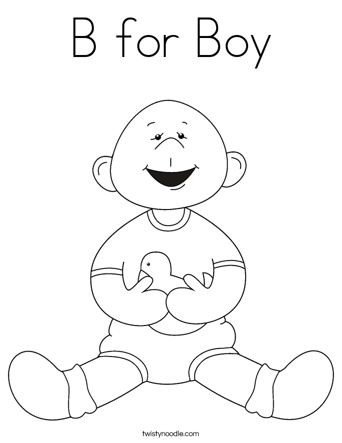 B for Boy Coloring Page